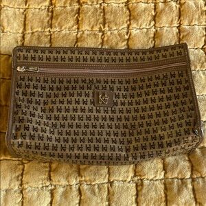 Vintage Harpel Florence Brown and Gold Logo Clutch